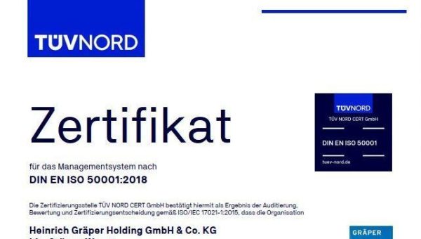 Zert ISO 50001 2018 Graeper HOLDING Deutsch